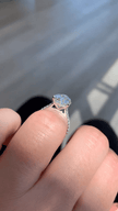4.00 CT Pear Cut Hidden Halo Diamond Ring with Pave Band Ring - Mivaan Fine Jewelry