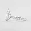 4.00 CT Pear Cut Hidden Halo Diamond Ring with Pave Band Ring - Mivaan Fine Jewelry