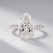 4.00 CT Pear Cut Hidden Halo Diamond Ring with Pave Band Ring - Mivaan Fine Jewelry