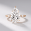 4.00 CT Pear Cut Hidden Halo Diamond Ring with Pave Band Ring - Mivaan Fine Jewelry