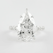 4.00 CT Pear Cut Hidden Halo Diamond Ring with Pave Band Ring - Mivaan Fine Jewelry