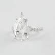 4.00 CT Pear Cut Hidden Halo Diamond Ring with Pave Band Ring - Mivaan Fine Jewelry