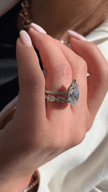 4.00 CT Pear Cut Hidden Halo Diamond Ring with Pave Band Ring - Mivaan Fine Jewelry