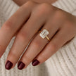 4CT Emerald Cut Lab Grown Diamond Hidden Halo Engagement Ring - Mivaan Fine Jewelry