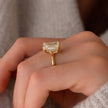 4CT Emerald Cut Lab Grown Diamond Hidden Halo Engagement Ring - Mivaan Fine Jewelry