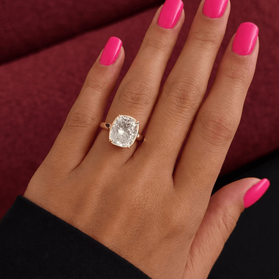 5 Carat Elongated Cushion Cut Lab Grown Diamond Ring - Mivaan Fine Jewelry