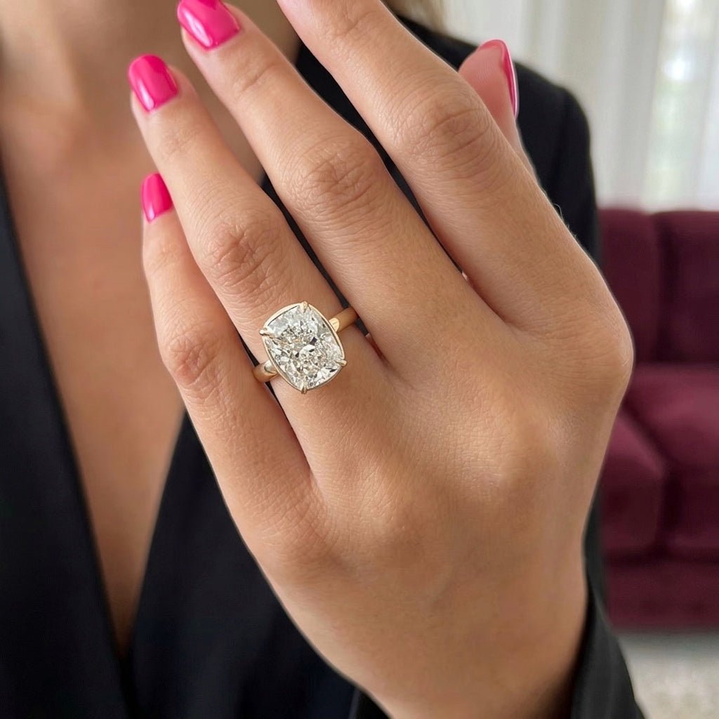 5 Carat Elongated Cushion Cut Lab Grown Diamond Ring - Mivaan Fine Jewelry