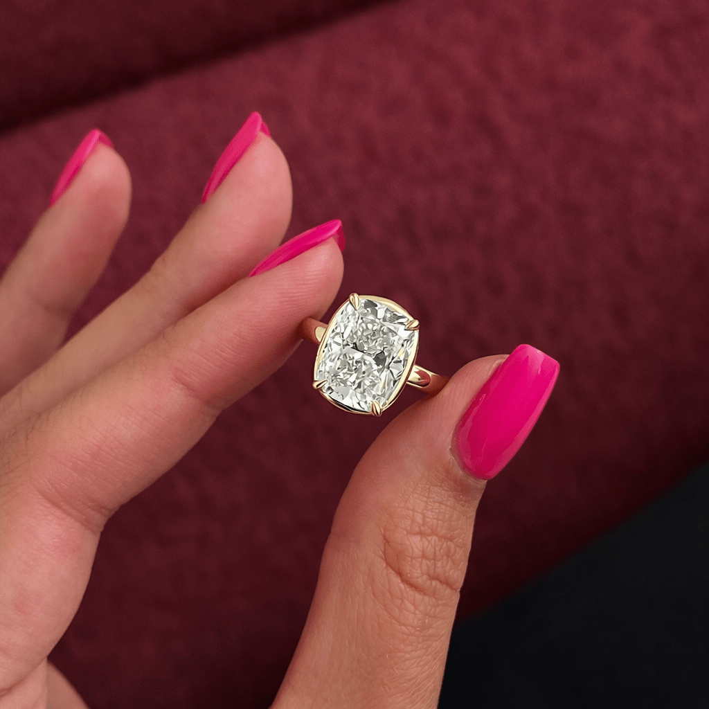5 Carat Elongated Cushion Cut Lab Grown Diamond Ring - Mivaan Fine Jewelry
