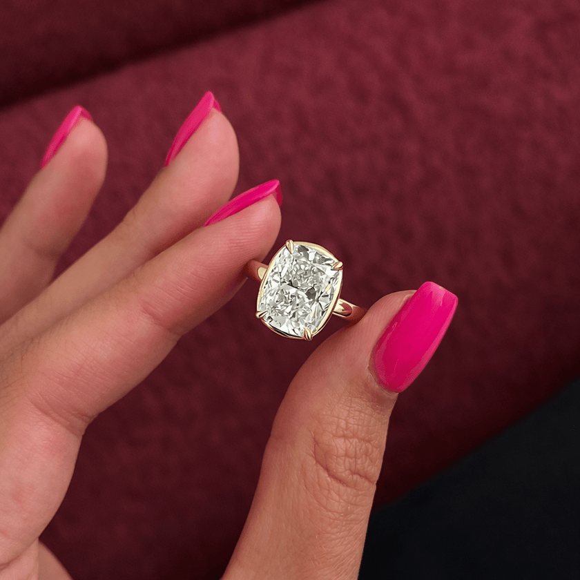 5 Carat Elongated Cushion Cut Lab Grown Diamond Ring - Mivaan Fine Jewelry