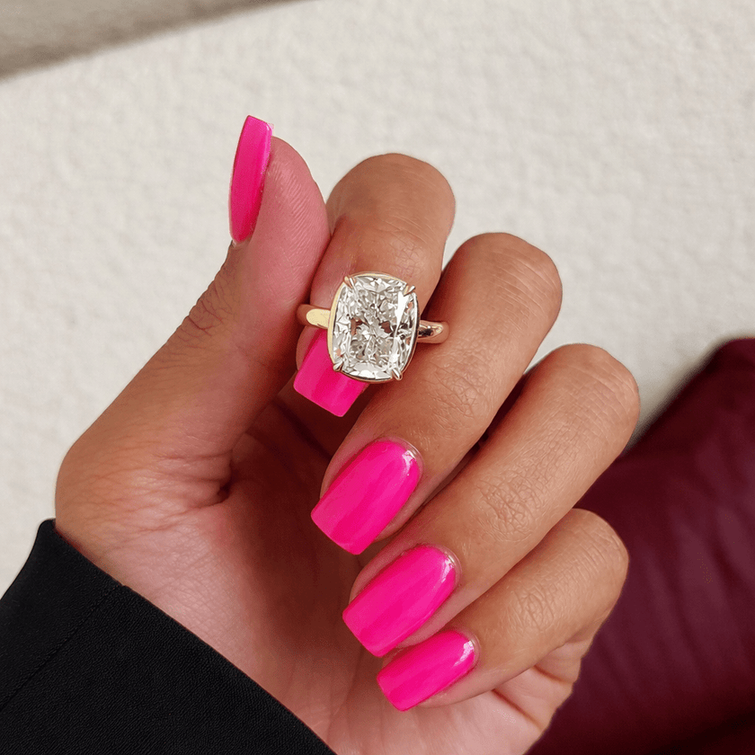 5 Carat Elongated Cushion Cut Lab Grown Diamond Ring - Mivaan Fine Jewelry