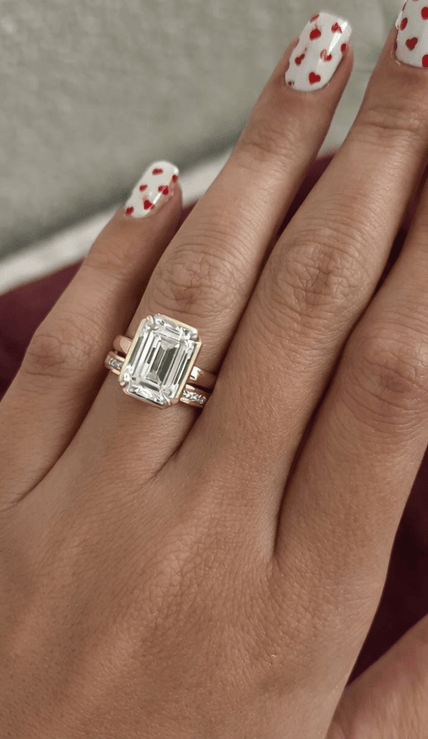 5 Carat Emerald Cut Lab Grown Diamond Engagement Ring - Mivaan Fine Jewelry