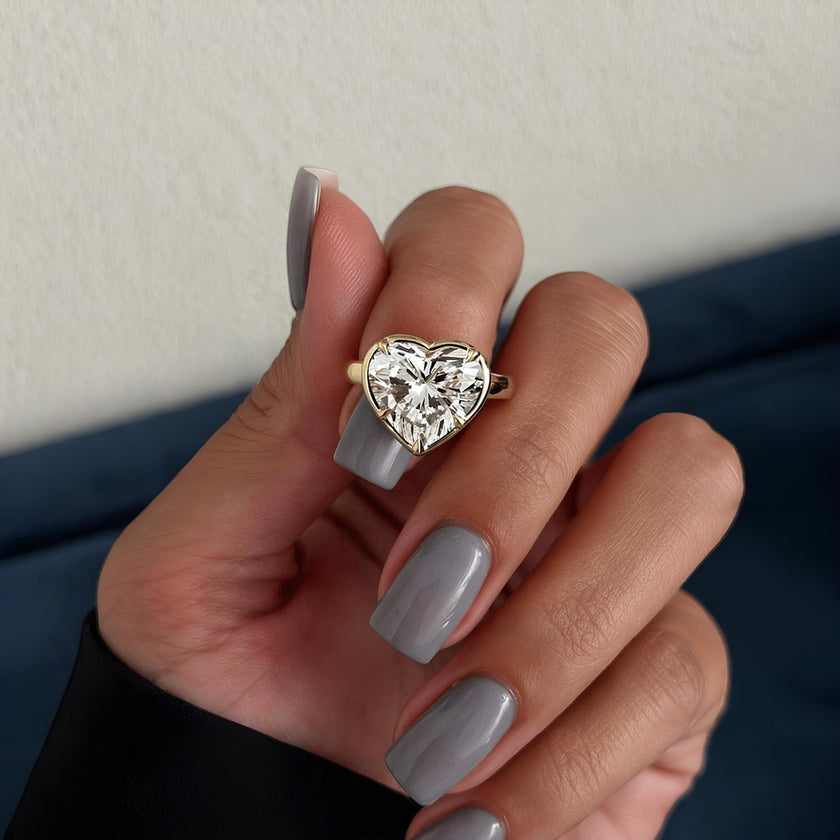 5 Carat Heart Cut Lab Grown Diamond Engagement Ring for Women - Mivaan Fine Jewelry