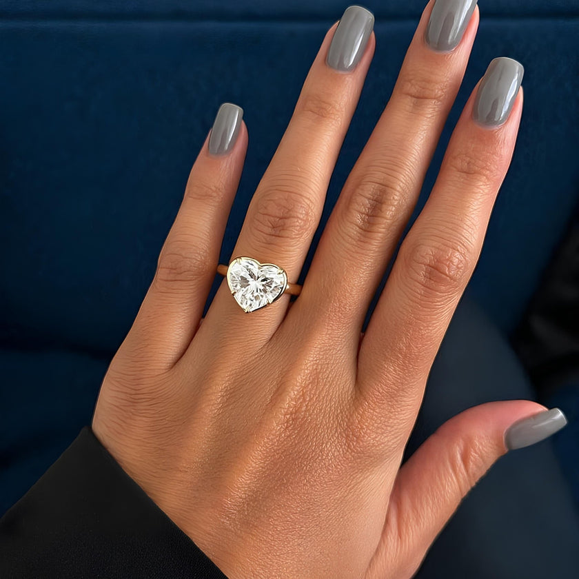 5 Carat Heart Cut Lab Grown Diamond Engagement Ring for Women - Mivaan Fine Jewelry