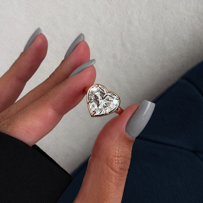 5 Carat Heart Cut Lab Grown Diamond Engagement Ring for Women - Mivaan Fine Jewelry