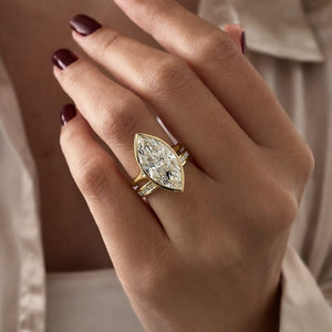 5 Carat Marquise Cut Lab Grown Diamond Engagement Ring - Mivaan Fine Jewelry