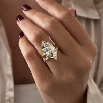 5 Carat Marquise Cut Lab Grown Diamond Engagement Ring - Mivaan Fine Jewelry