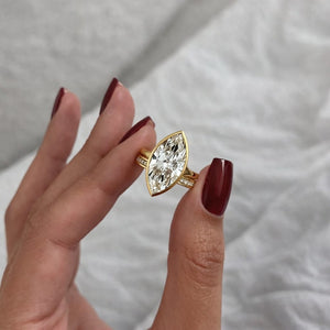 5 Carat Marquise Cut Lab Grown Diamond Engagement Ring - Mivaan Fine Jewelry