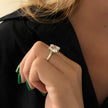 5 Carat Oval Cut Lab Grown Diamond Three Stone Ring 14K Solid Gold - Mivaan Fine Jewelry