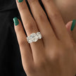 5 Carat Oval Cut Lab Grown Diamond Three Stone Ring 14K Solid Gold - Mivaan Fine Jewelry