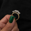 5 Carat Oval Cut Lab Grown Diamond Three Stone Ring 14K Solid Gold - Mivaan Fine Jewelry