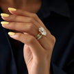 5 Carat Oval Lab Grown Diamond Prong Bezel Set Ring - Mivaan Fine Jewelry