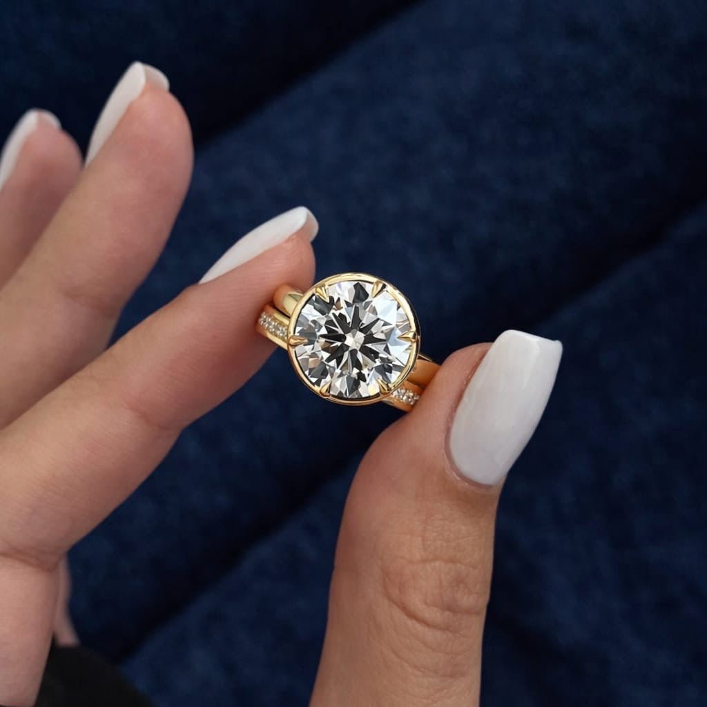 5 Carat Round Brilliant Lab Grown Diamond Engagement Ring - Mivaan Fine Jewelry