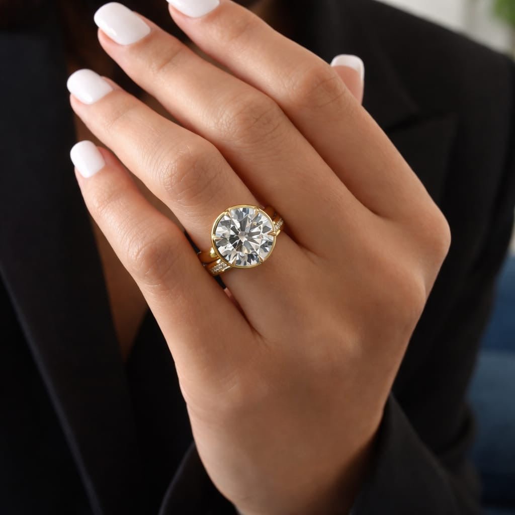 5 Carat Round Brilliant Lab Grown Diamond Engagement Ring