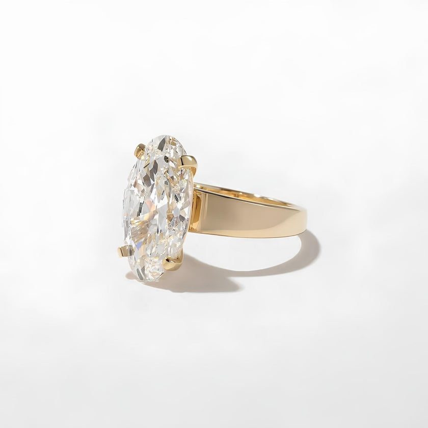 5.00 Carat Oval Cut Lab Grown Diamond Statement Ring in Solid Gold - Mivaan Fine Jewelry