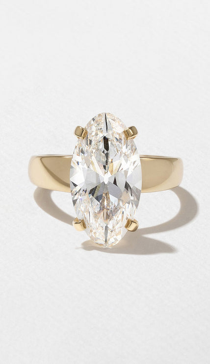 5.00 Carat Oval Cut Lab Grown Diamond Statement Ring in Solid Gold - Mivaan Fine Jewelry