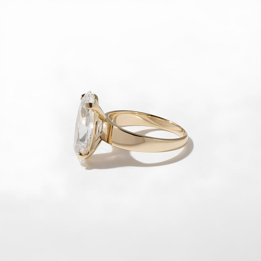 5.00 Carat Oval Cut Lab Grown Diamond Statement Ring in Solid Gold - Mivaan Fine Jewelry