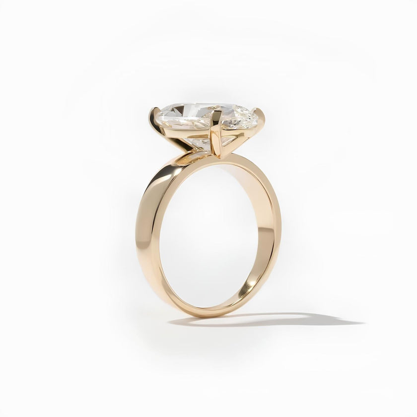 5.00 Carat Oval Cut Lab Grown Diamond Statement Ring in Solid Gold - Mivaan Fine Jewelry