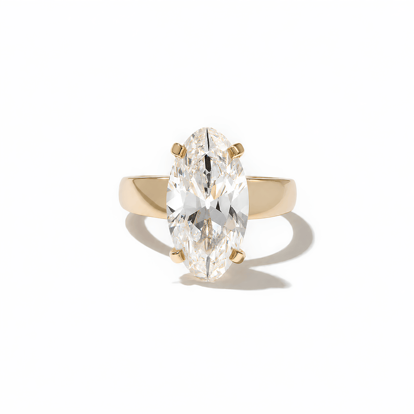 5.00 Carat Oval Cut Lab Grown Diamond Statement Ring in Solid Gold - Mivaan Fine Jewelry