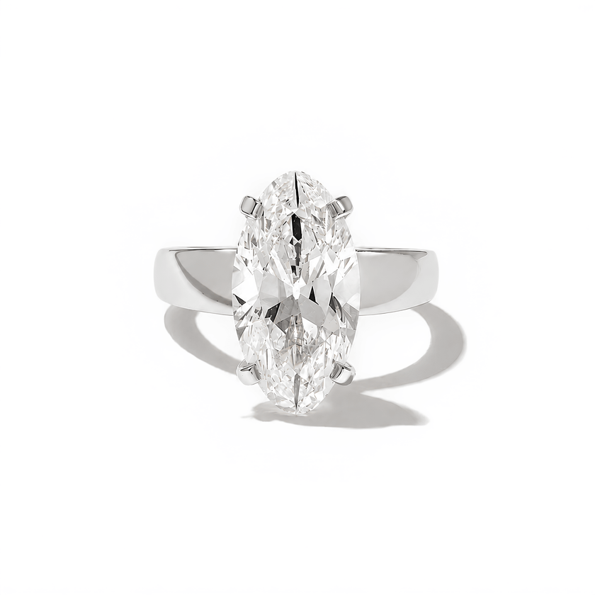 5.00 Carat Oval Cut Lab Grown Diamond Statement Ring in Solid Gold - Mivaan Fine Jewelry