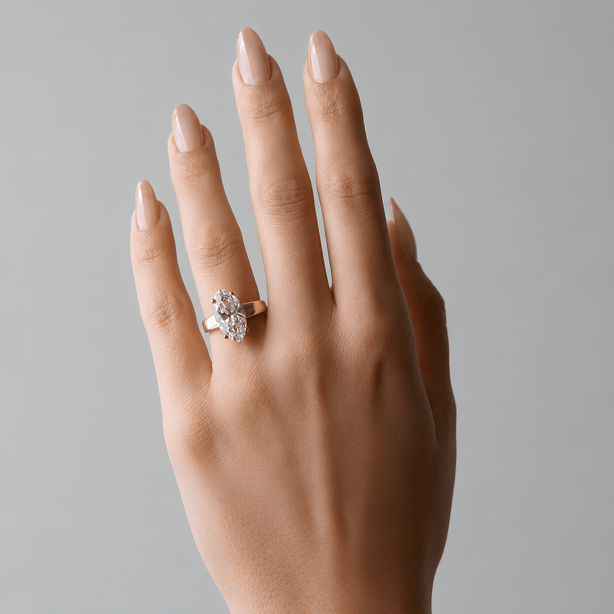 5.00 Carat Oval Cut Lab Grown Diamond Statement Ring in Solid Gold - Mivaan Fine Jewelry