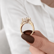 6 Carat Oval Cut Lab Grown Diamond Three Stone Ring with Baguette Side Stone - Mivaan Fine Jewelry