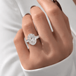 6 Carat Oval Cut Lab Grown Diamond Three Stone Ring with Baguette Side Stone - Mivaan Fine Jewelry