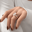 6 Carat Oval Cut Lab Grown Diamond Three Stone Ring with Baguette Side Stone - Mivaan Fine Jewelry