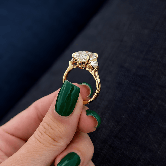 7 Carat Oval Cut Lab Grown Diamond Solitaire Prong Set Ring for Women - Mivaan Fine Jewelry