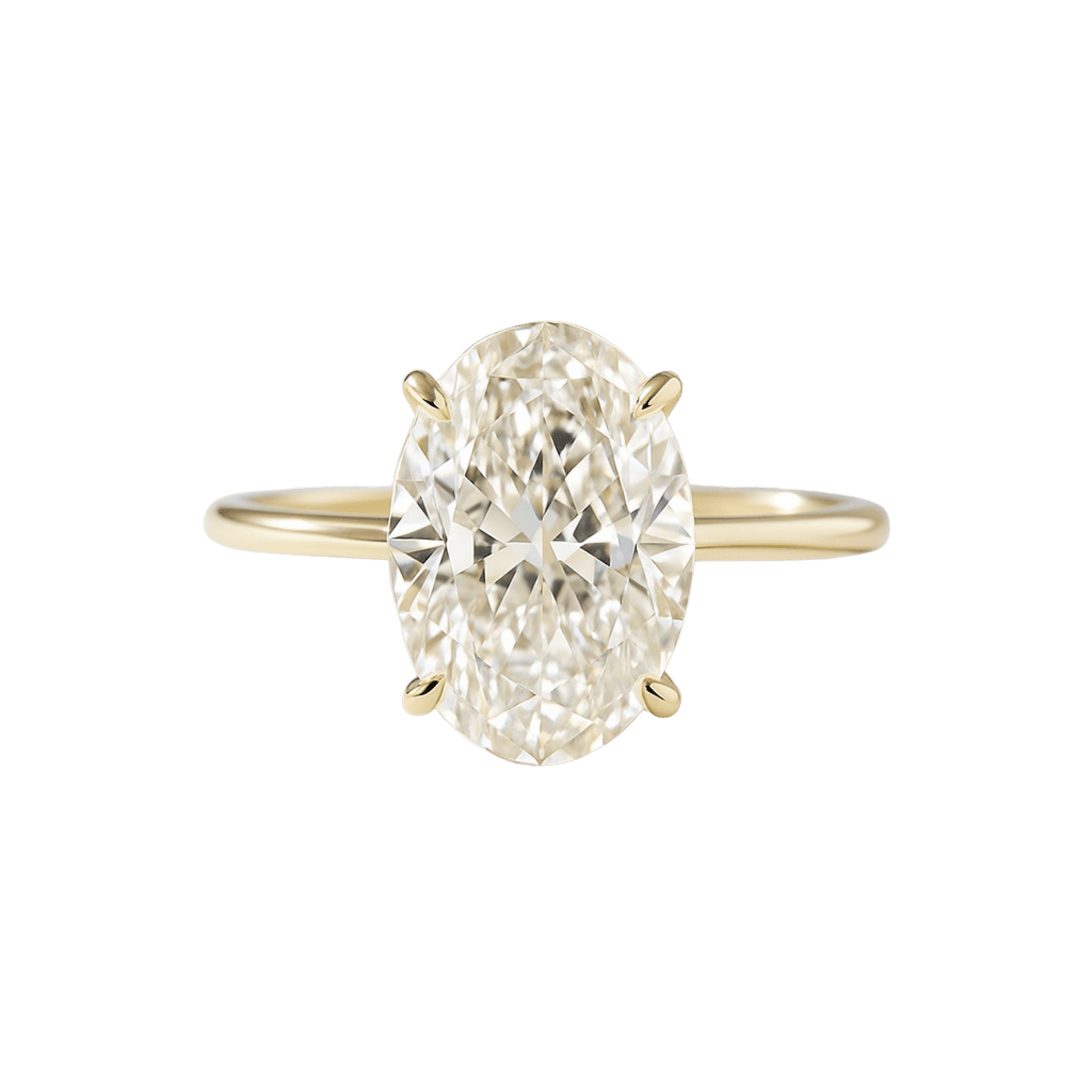 Elegant 2 Carat Oval Lab Diamond Ring Prong Set Ring - Mivaan Fine Jewelry
