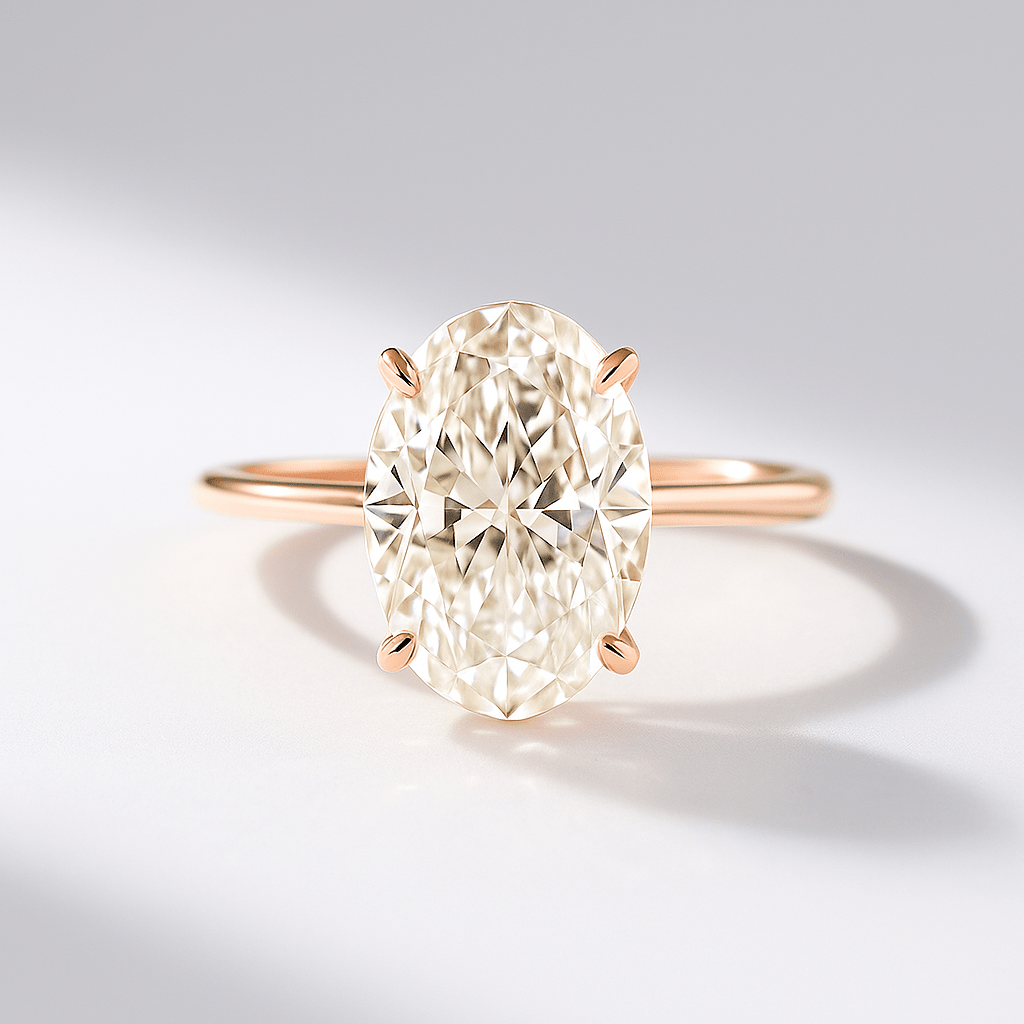 Elegant 2 Carat Oval Lab Diamond Ring Prong Set Ring - Mivaan Fine Jewelry
