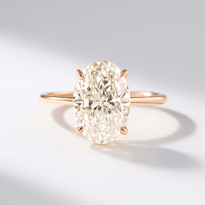 Elegant 2 Carat Oval Lab Diamond Ring Prong Set Ring - Mivaan Fine Jewelry