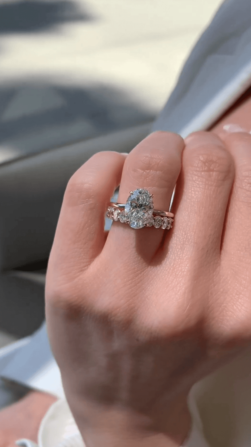 Elegant 2 Carat Oval Lab Diamond Ring Prong Set Ring - Mivaan Fine Jewelry