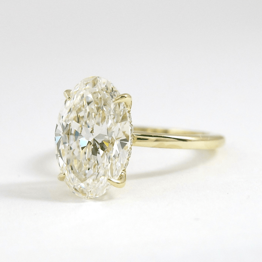 Elegant 2 Carat Oval Lab Diamond Ring Prong Set Ring - Mivaan Fine Jewelry