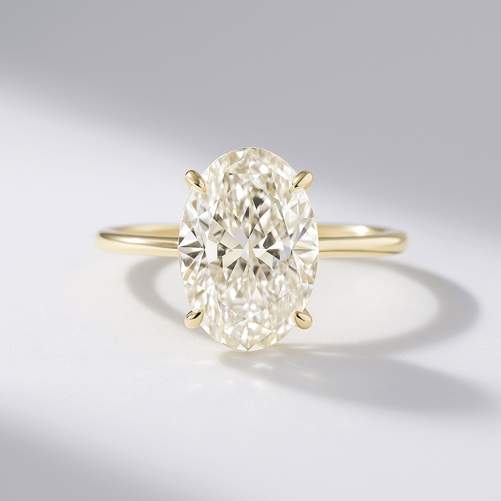 Elegant 2 Carat Oval Lab Diamond Ring Prong Set Ring - Mivaan Fine Jewelry