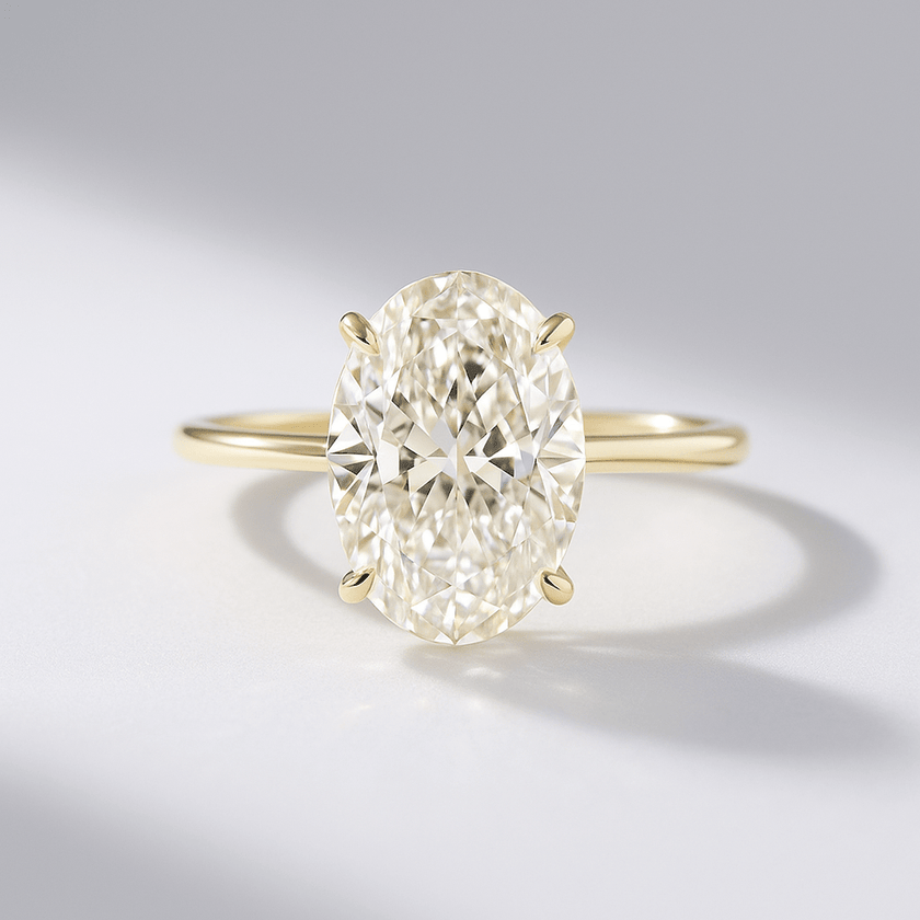 Elegant 2 Carat Oval Lab Diamond Ring Prong Set Ring - Mivaan Fine Jewelry