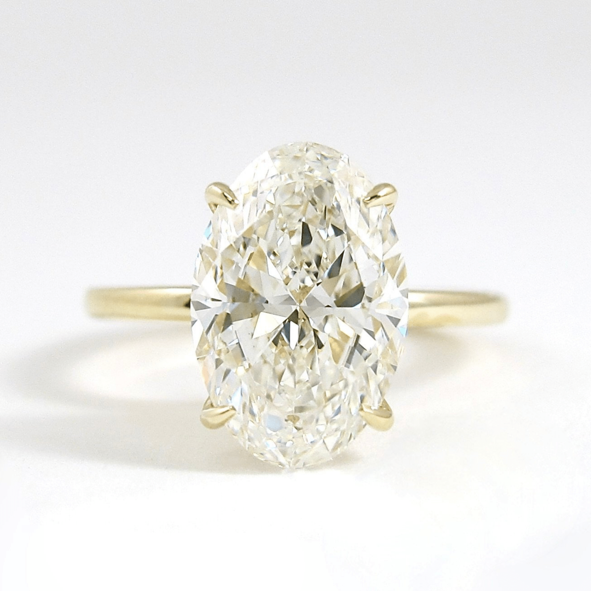 Elegant 2 Carat Oval Lab Diamond Ring Prong Set Ring - Mivaan Fine Jewelry