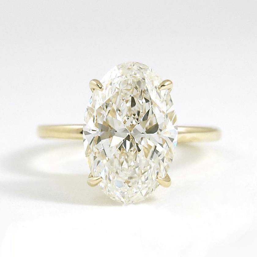 Elegant 2 Carat Oval Lab Diamond Ring Prong Set Ring - Mivaan Fine Jewelry