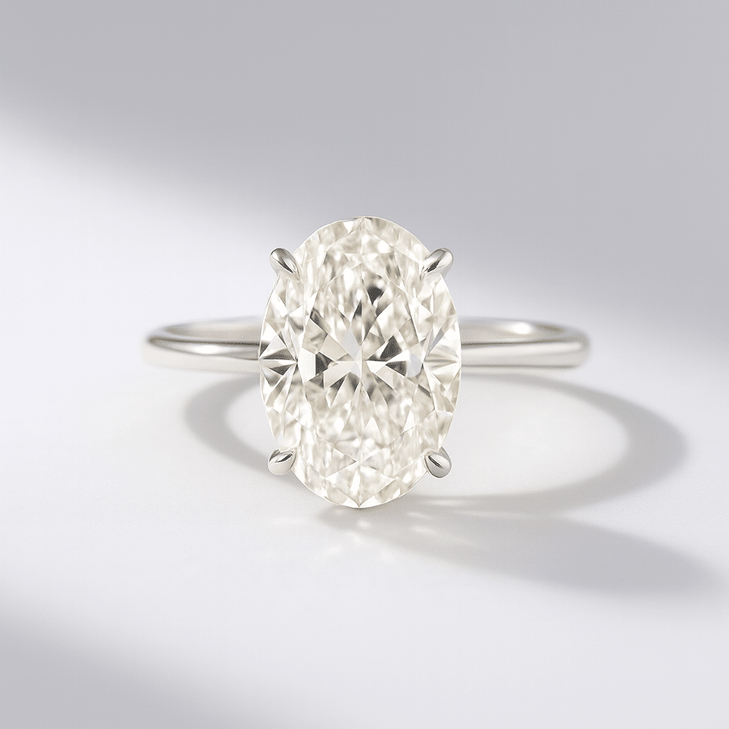 Elegant 2 Carat Oval Lab Diamond Ring Prong Set Ring - Mivaan Fine Jewelry