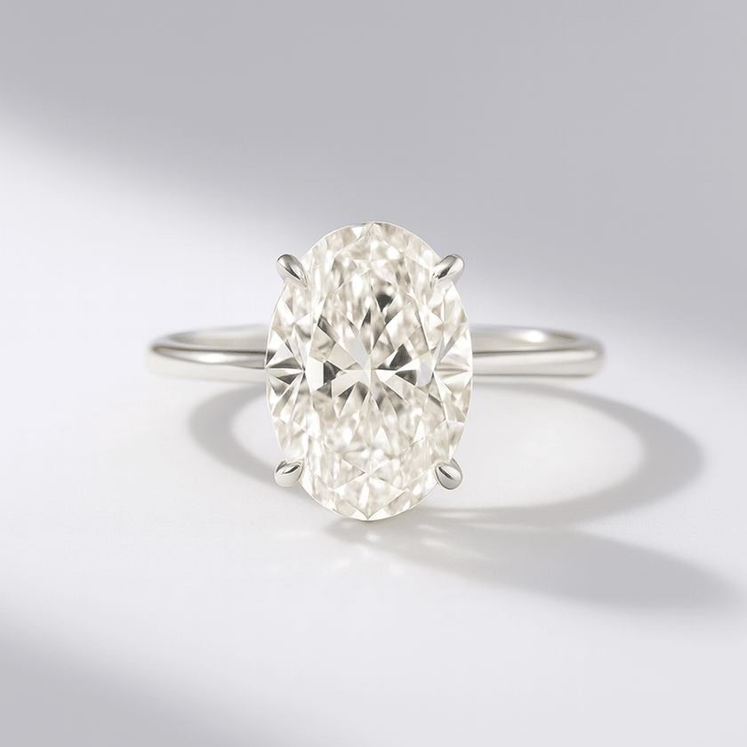 Elegant 2 Carat Oval Lab Diamond Ring Prong Set Ring - Mivaan Fine Jewelry
