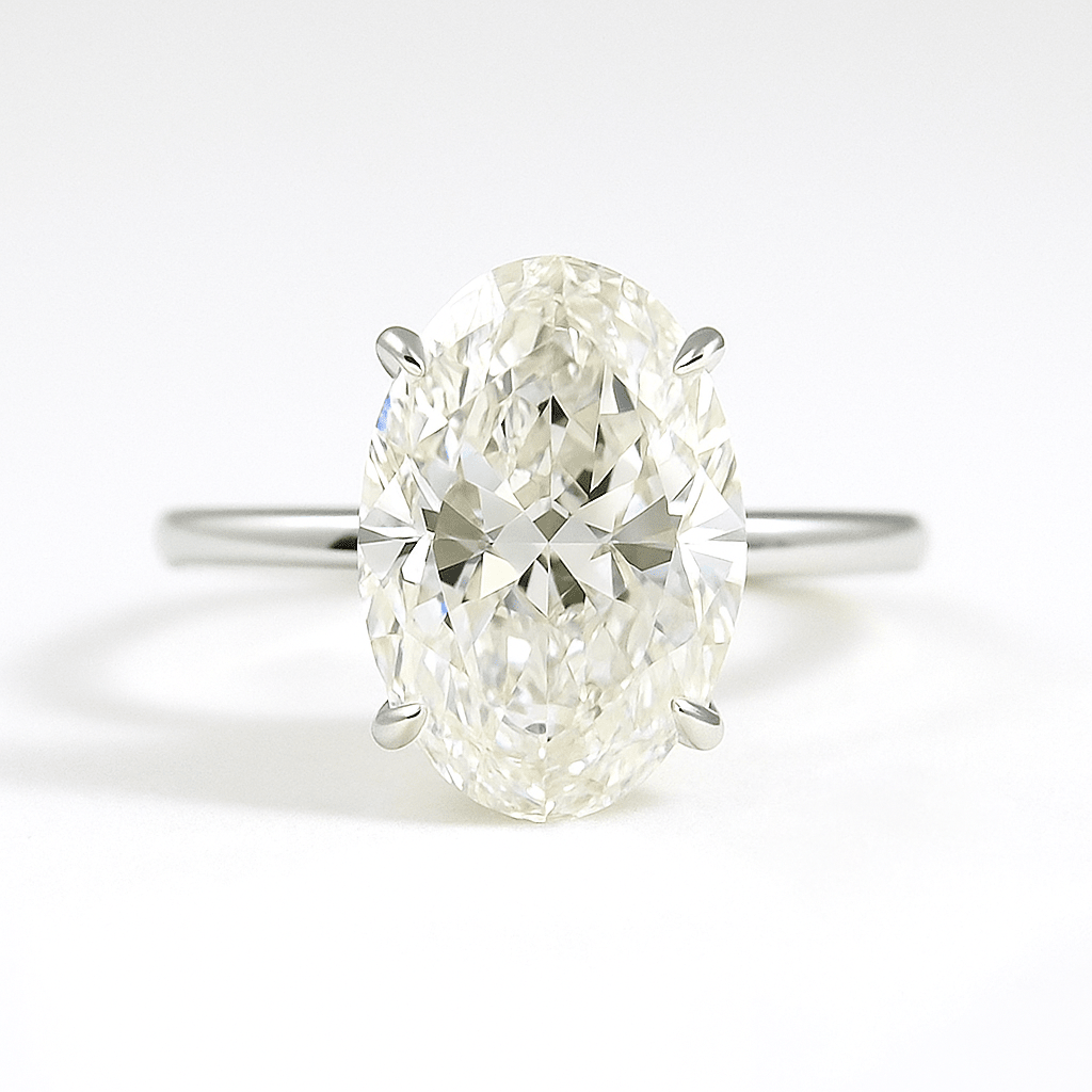 Elegant 2 Carat Oval Lab Diamond Ring Prong Set Ring - Mivaan Fine Jewelry